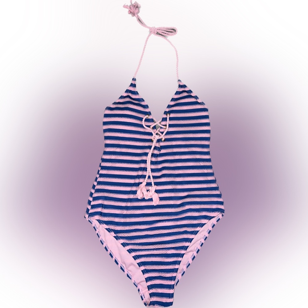 No Boundaries Striped Halter Swimsuit